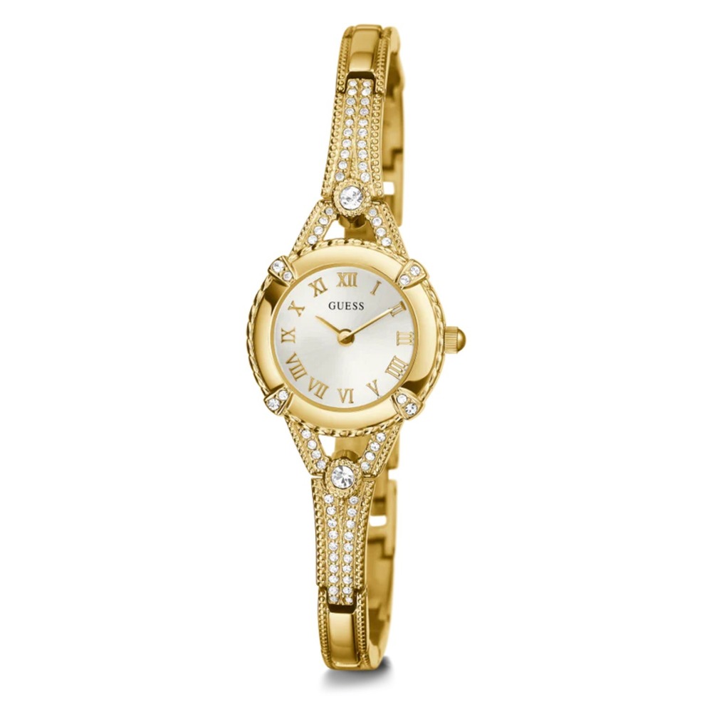 GUESS Watch, Women's Gold Tone Crystal Bracelet 22mm U0135L2 NWT